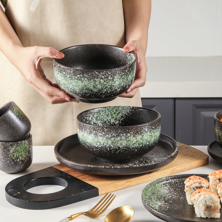 Aloha 16-Piece Green Stoneware Set