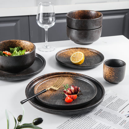 Aloha 16-Piece Brown Stoneware Set