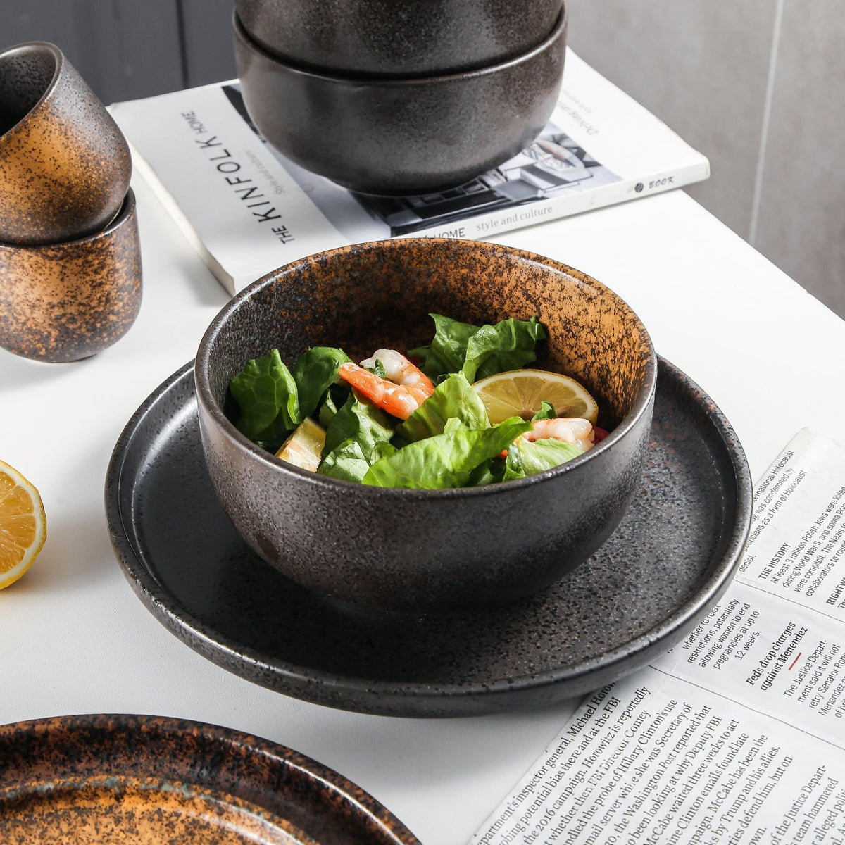 Aloha 16-Piece Brown Stoneware Set