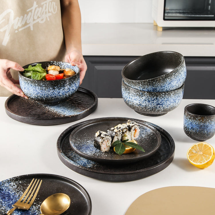 Aloha 16-Piece Blue Stoneware Set