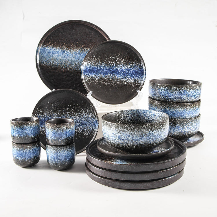 Aloha 16-Piece Blue Stoneware Set