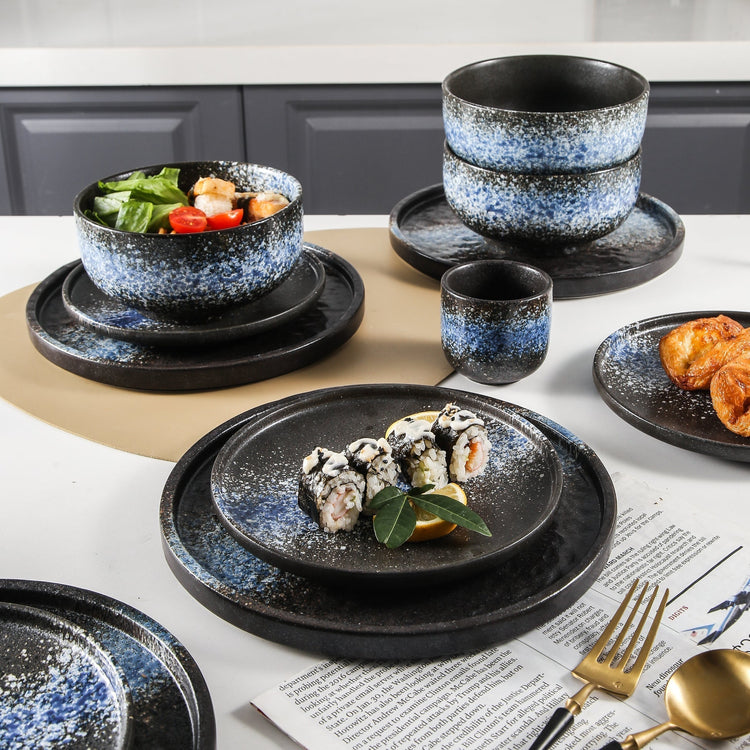 Aloha 16-Piece Blue Stoneware Set