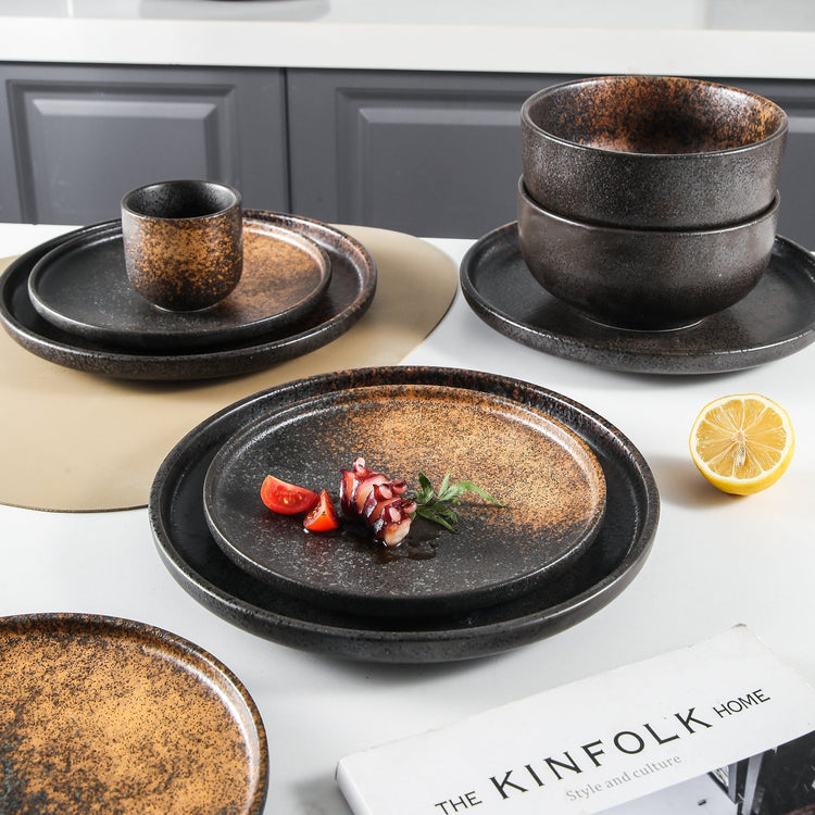 Aloha 16-Piece Brown Stoneware Set