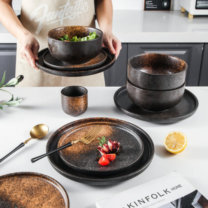 Aloha 16-Piece Brown Stoneware Set