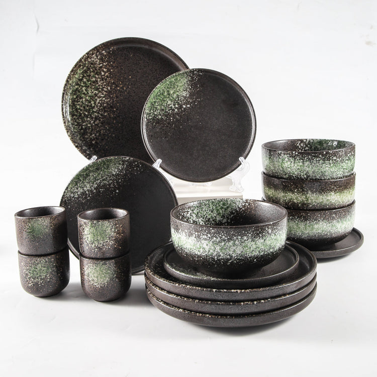 Aloha 16-Piece Green Stoneware Set